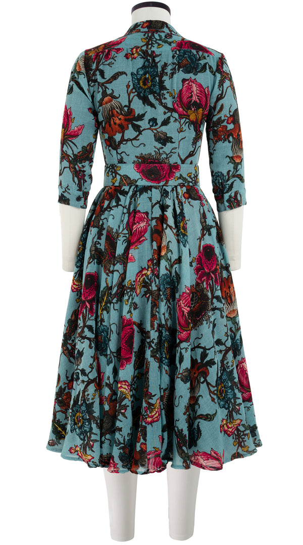 Aster Dress Shirt Collar 3/4 Sleeve Midi Length Wool Musola (Artemis Wallpaper) @4