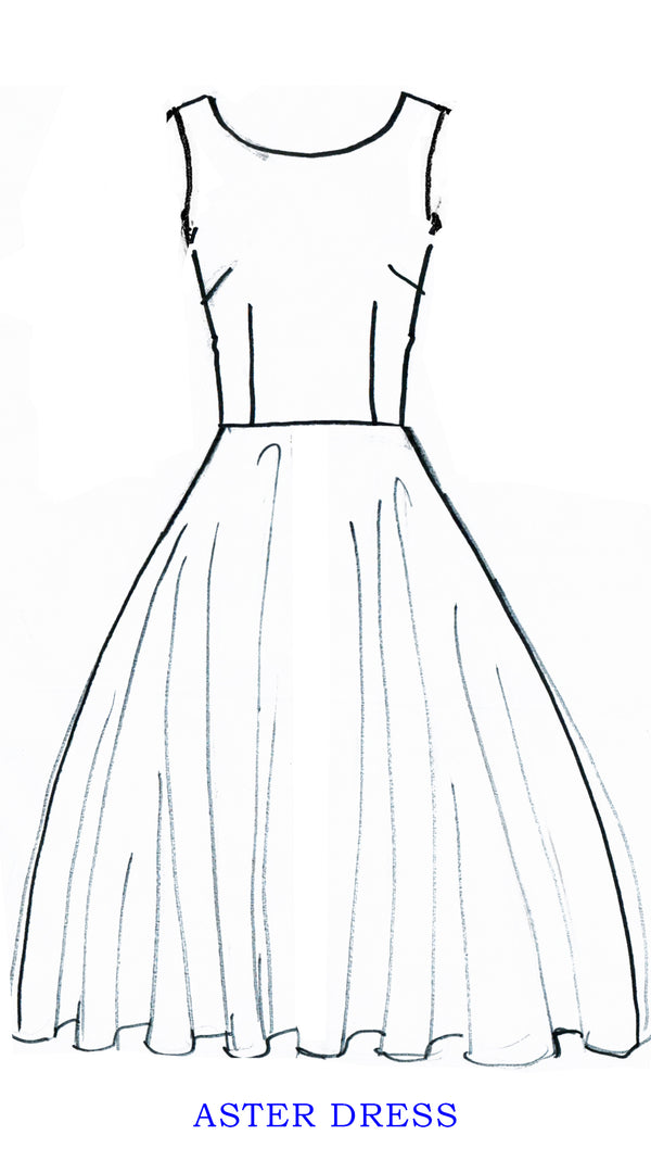 Aster Dress Boat Neck Sleeveless Midi Length Musola (Emperor Tulip Pastel)