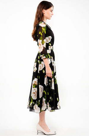 Aster Dress Shirt Collar 3/4 Sleeve Midi Length Musola (Amber Queen) @8