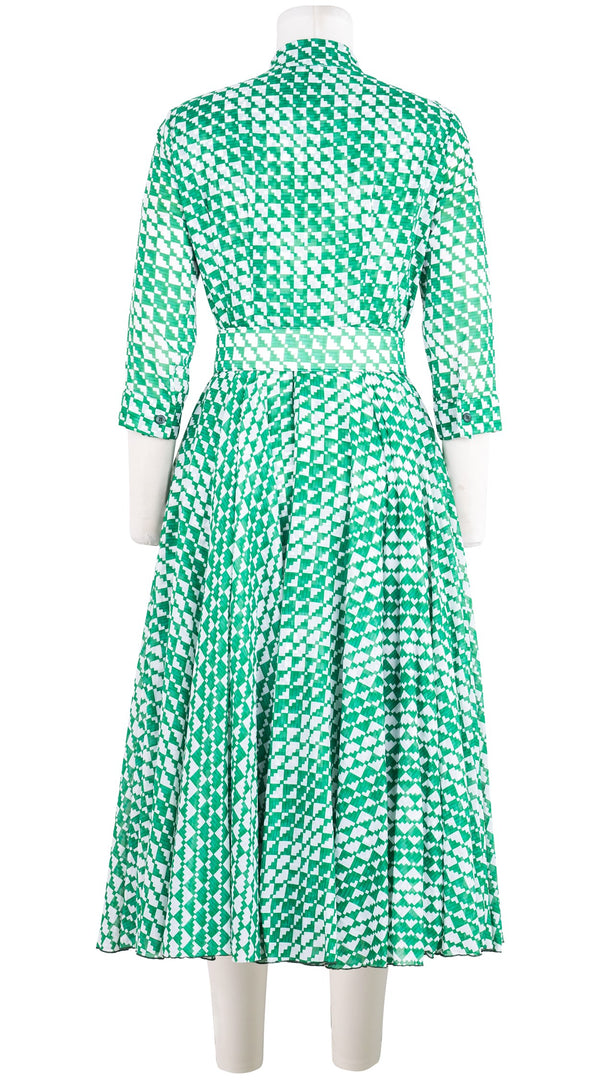 Aster Dress Shirt Collar 3/4 Sleeve Midi Length Cotton Musola (Bamboo Weave)