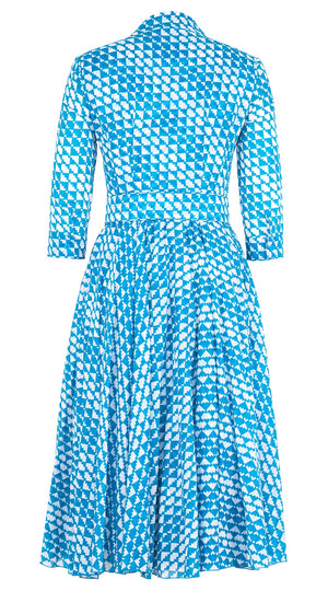Aster Dress Shirt Collar 3/4 Sleeve Midi Length Cotton Musola (Bamboo Weave)