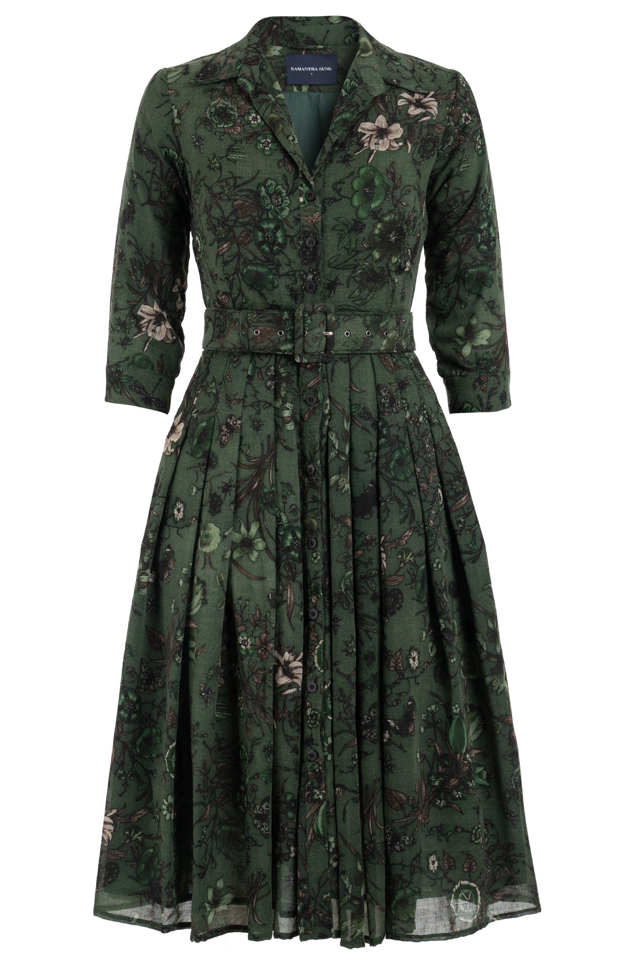 olive green dress with brown boots and – Champagne & Chanel Fit & Flare