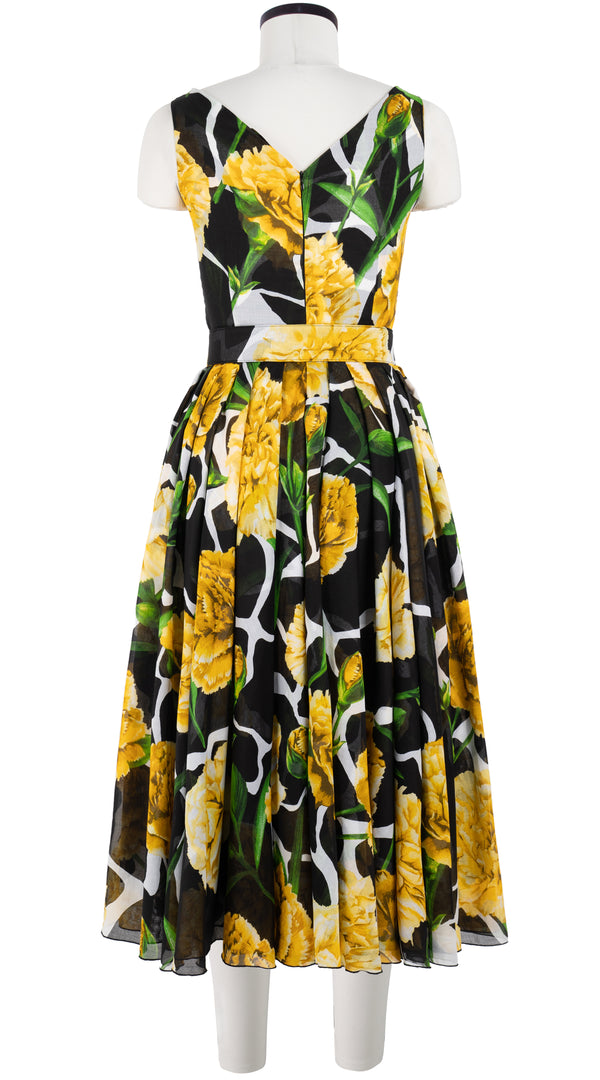Vivien Dress V Neck Sleeveless Midi Length Musola (Carnation Giraffe) @2