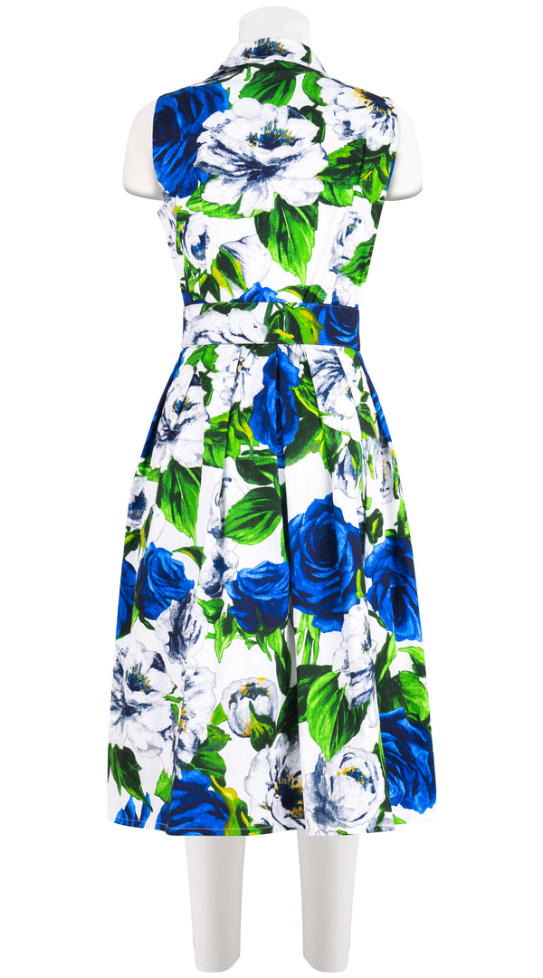 Audrey Dress #1 Shirt Collar Sleeveless Long Length Cotton Stretch (Casanova Rose? @6