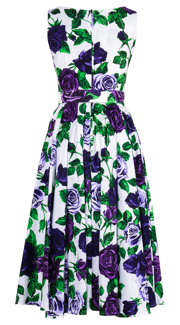 Abelia Dress Boat Neck Sleeveless Midi Length Cotton Stretch (Charlotte Rose) @6