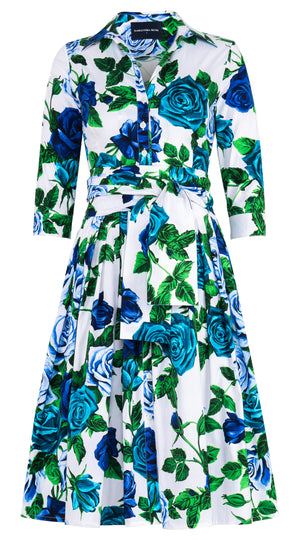 Audrey Dress #2 Shirt Collar Long Length Cotton Stretch (Charlotte Rose) @6