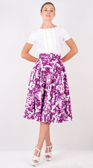 Laurent Skirt Long Length Poplin (Cherub Tile)