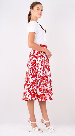 Laurent Skirt Long Length Poplin (Cherub Tile)