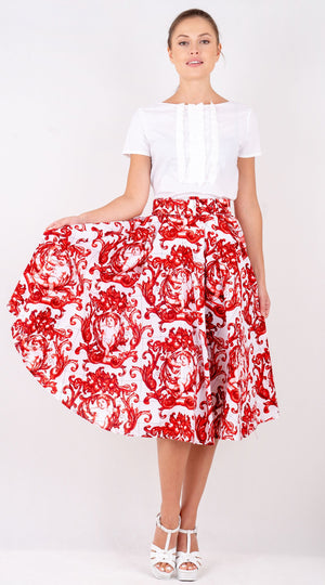 Laurent Skirt Long Length Poplin (Cherub Tile)