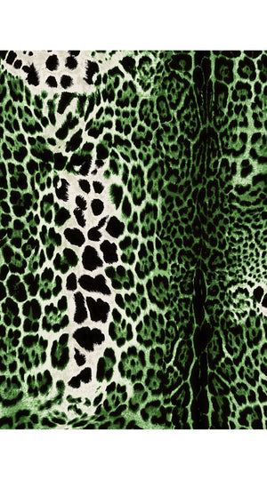 Aster Dress Shirt Collar 3/4 Sleeve Midi Length Cotton Musola (Colombo Leopard)