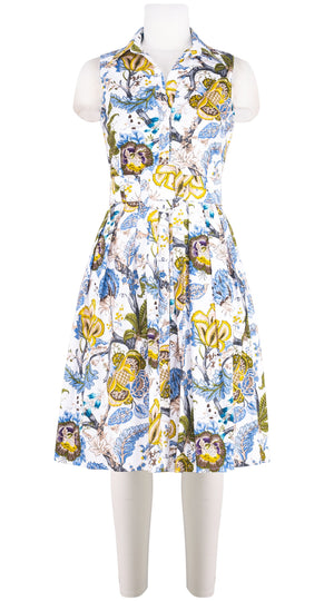 Audrey Dress #1 Shirt Collar Sleeveless Regular Length Cotton Stretch (Darts Hill Garden)