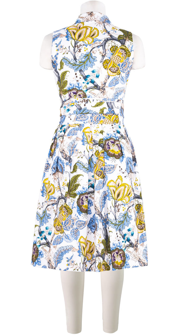 Audrey Dress #1 Shirt Collar Sleeveless Regular Length Cotton Stretch (Darts Hill Garden)