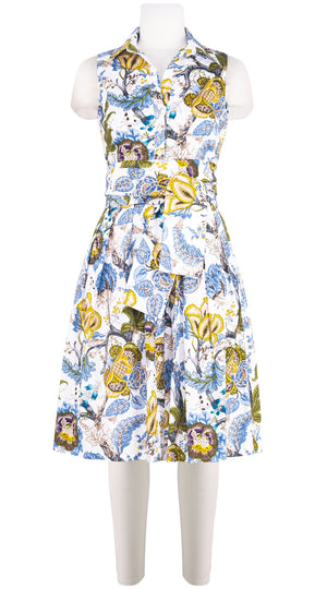 Audrey Dress #1 Shirt Collar Sleeveless Regular Length Cotton Stretch (Darts Hill Garden)