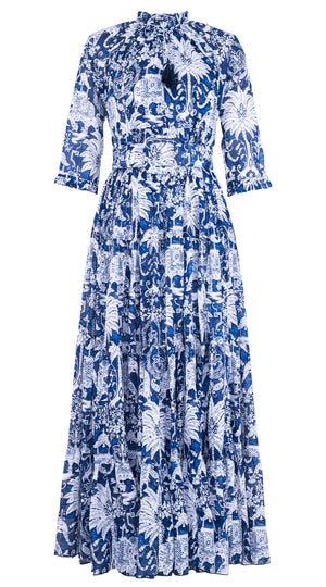 Eva Dress Crew Neck 3/4 Sleeve Maxi Musola (Elephan Bandana) @1