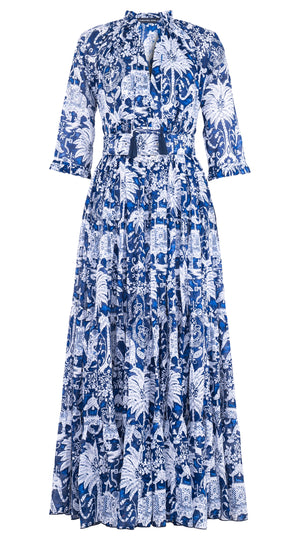 Eva Dress Crew Neck 3/4 Sleeve Maxi Musola (Elephan Bandana) @1