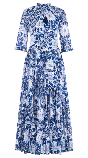 Eva Dress Crew Neck 3/4 Sleeve Maxi Musola (Elephan Bandana) @1