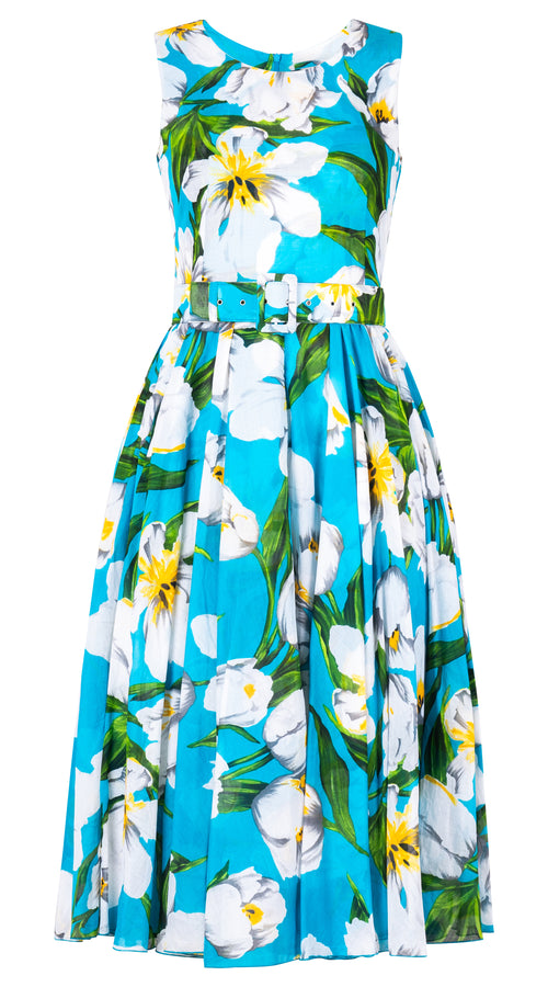 Aster Dress Crew Neck Sleeveless Midi Length Musola (Emperor Tulip Bright) @XS(1) M(2) L(2)XL(1) XXL(1)