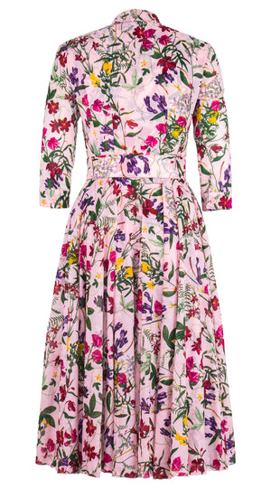Aster Dress Shirt Collar 3/4 Sleeve Midi Length Musola (Fairy Tail Flower)