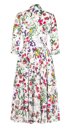 Aster Dress Shirt Collar 3/4 Sleeve Midi Length Musola (Fairy Tail Flower)
