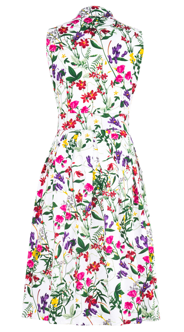Audrey Dress #1 Shirt Collar Sleeveless Long Length Cotton Stretch (Fairy Tail Flower) @4