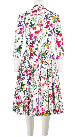 Laurent Dress Shirt Collar 3/4 Sleeve Long Length Cotton Stretch (Fairy Tail Flower)