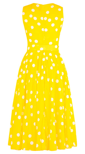 Aster Dress Crew Neck Sleeveless Midi Length Cotton Musola (Fellini Dots)