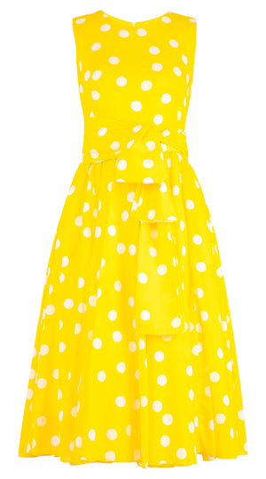 Aster Dress Crew Neck Sleeveless Midi Length Cotton Musola (Fellini Dots)