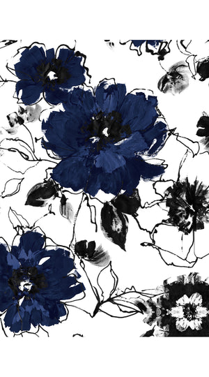 Terry Dress Shirt Collar Sleeveless Midi Length Silk Taffta (Fiori D'este Small)