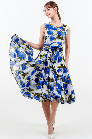 Birdy Dress #2 Crew Neck Sleeveless Petite Length Cotton Musola (Lemon Original)