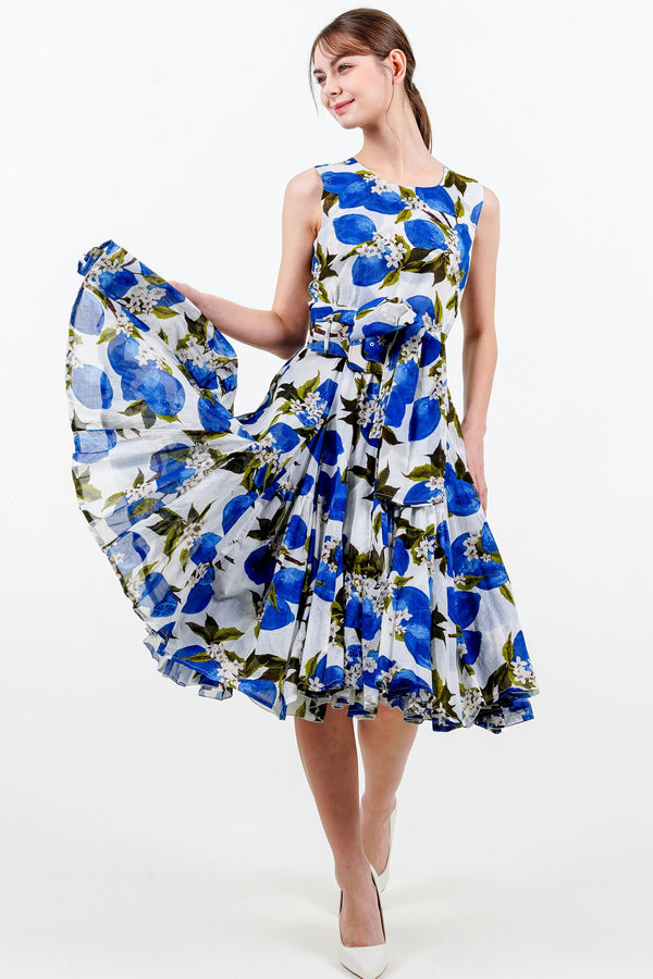 Birdy Dress #2 Crew Neck Sleeveless Petite Length Cotton Musola (Lemon Original)