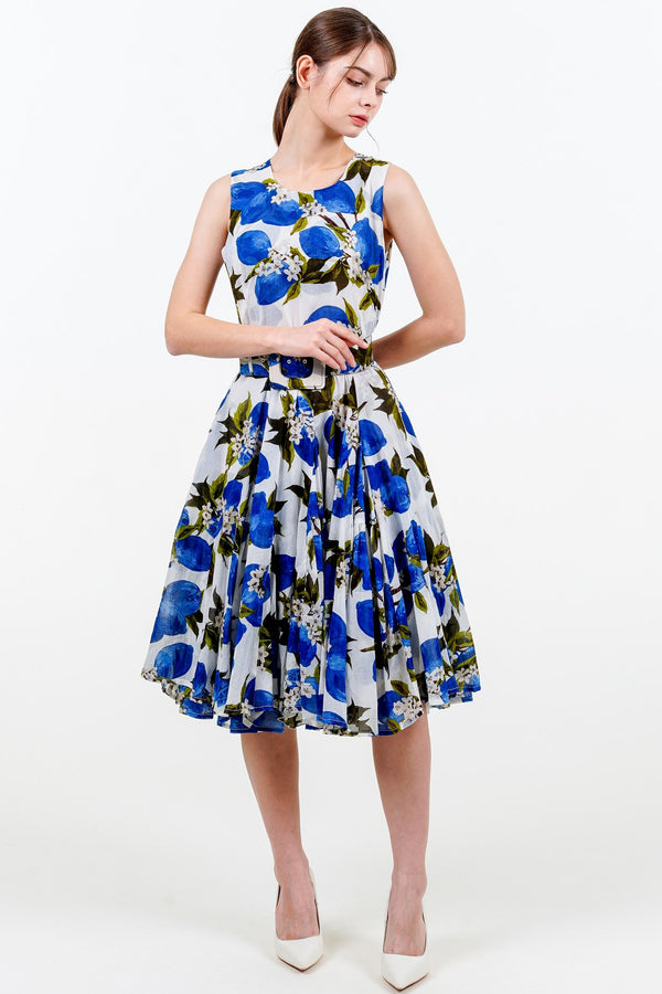 Birdy Dress #2 Crew Neck Sleeveless Petite Length Cotton Musola (Lemon Original)