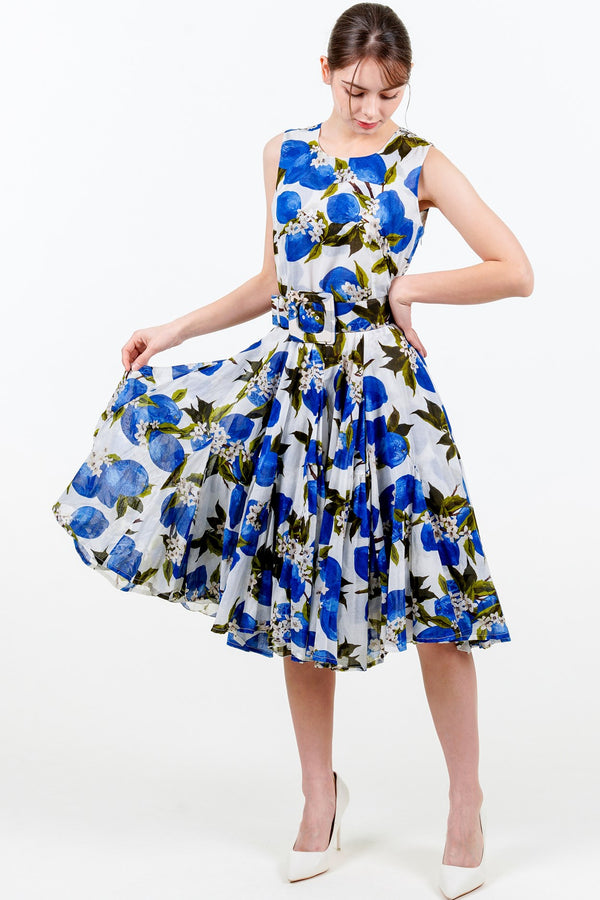 Birdy Dress #2 Crew Neck Sleeveless Petite Length Cotton Musola (Lemon Original)