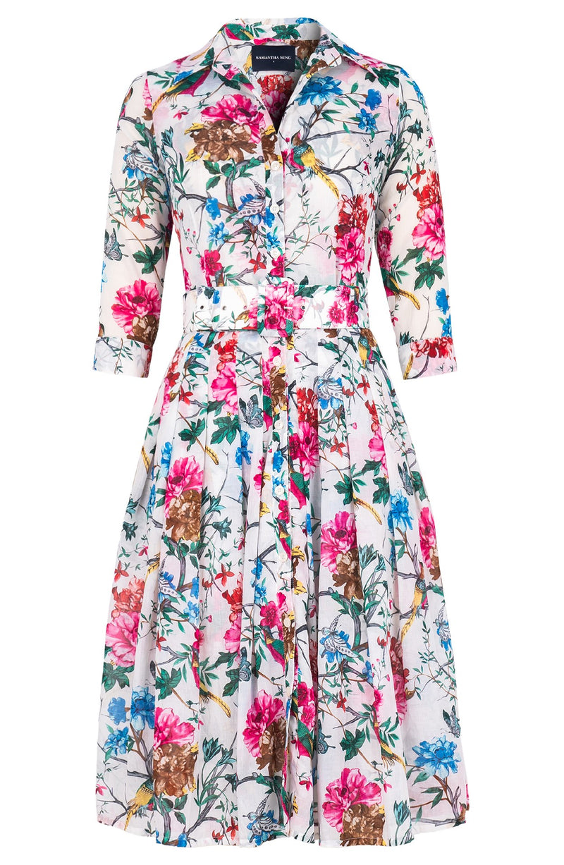 Audrey Dress #4 Shirt Collar 3/4 Sleeve Long Length Musola (Heart Manor)
