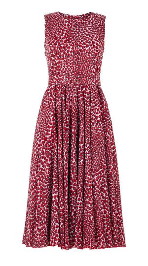Aster Dress Crew Neck Sleeveless Midi Length Cotton Musola (Heart Wave Big)