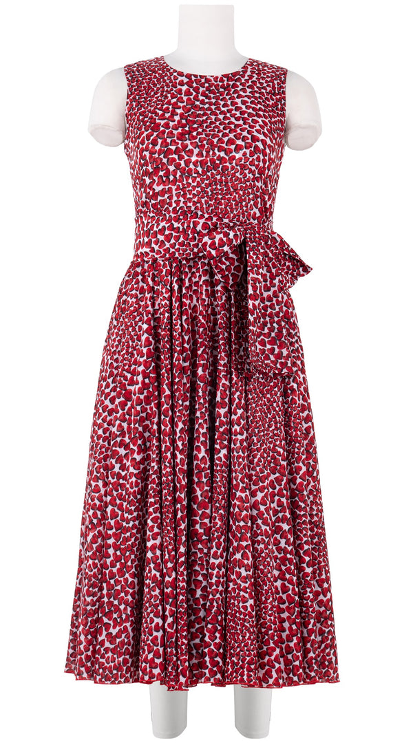 Aster Dress Crew Neck Sleeveless Midi Length Cotton Musola (Heart Wave Big)
