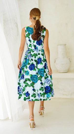Lana Dress Boat Neck Sleeveless Midi Length Cotton Stretch (Charlotte Rose Big)