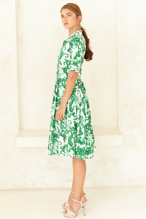 Laurent Dress Shirt Collar 1/2 Sleeve Long Length Poplin (Cherub Tile)