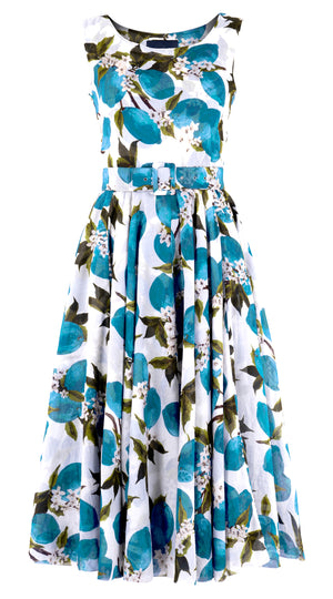 Aster Dress Boat Neck Sleeveless Midi Length Musola (Lemon Oiginal) @1