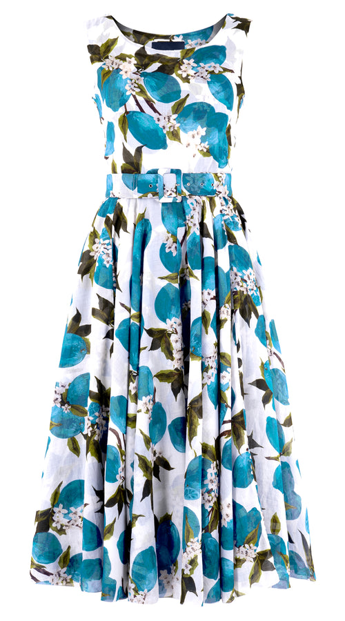 Aster Dress Boat Neck Sleeveless Midi Length Musola (Lemon Oiginal) @1
