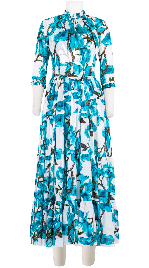 Eden Dress Crew Neck 3/4 Sleeve Maxi Musola (Magnolia Blossom) @3