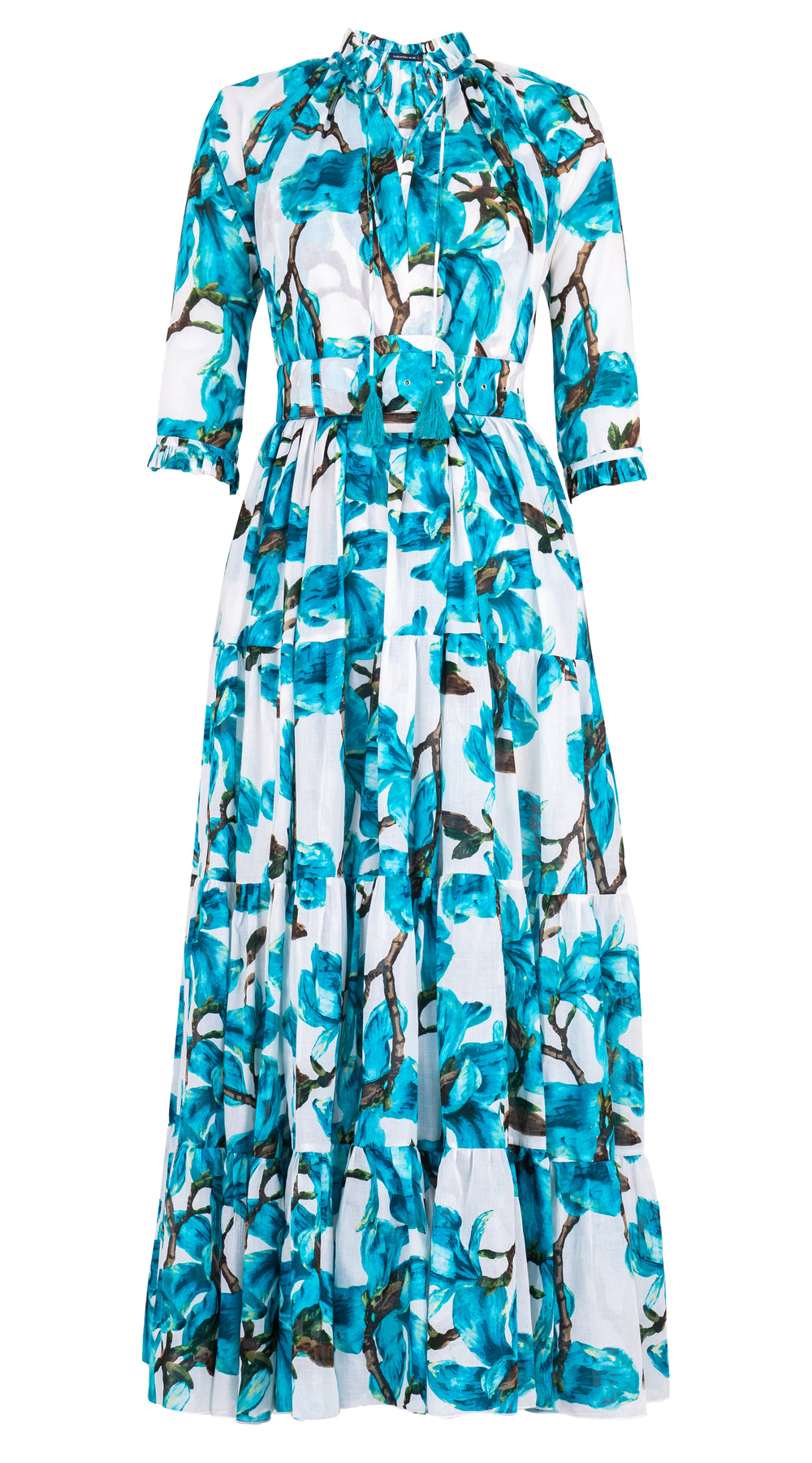 Eden Dress Crew Neck 3/4 Sleeve Maxi Musola (Magnolia Blossom) @3
