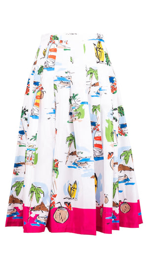 Zeller Skirt Midi Length Silk Taffta (Monaco White)