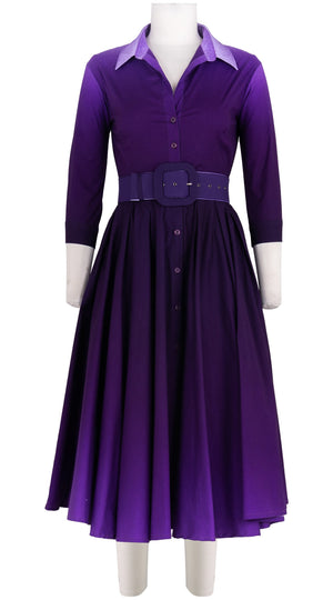 Abelia Dress Shirt Collar 3/4 Sleeve Long +3 Length Cotton Stretch (Ombre New)