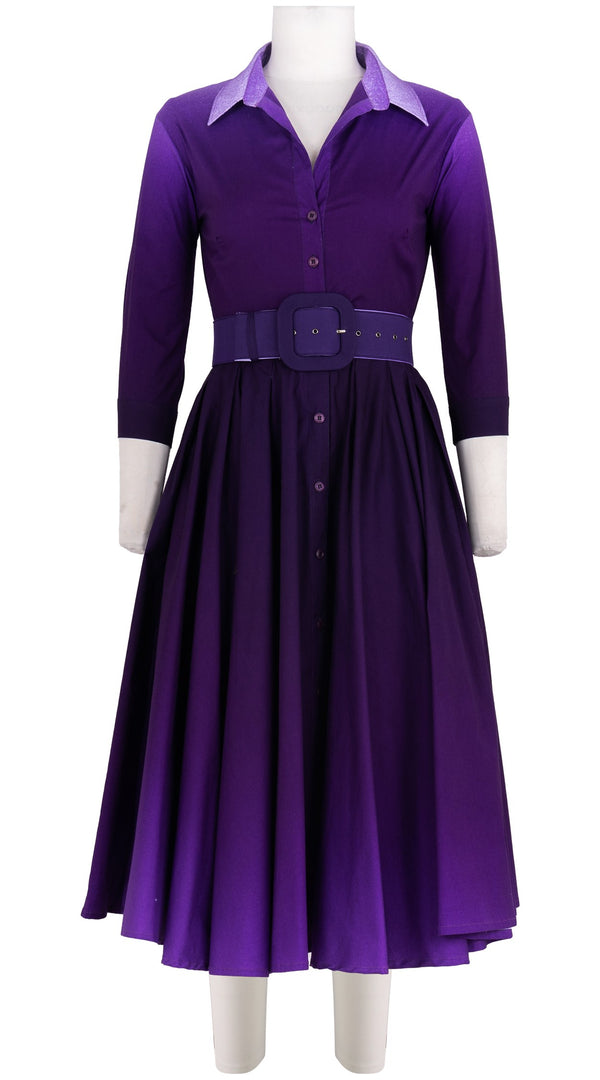 Abelia Dress Shirt Collar 3/4 Sleeve Long +3 Length Cotton Stretch (Ombre New)