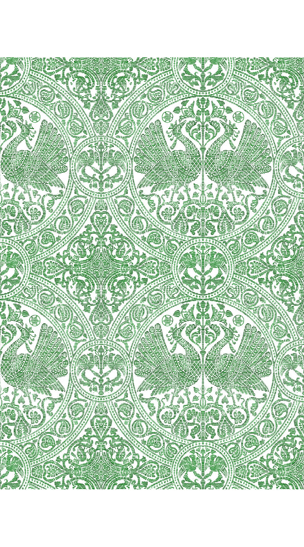 Audrey Dress #2 Shirt Collar Sleeveless Long Length Cotton Stretch (Peacock Toile White)