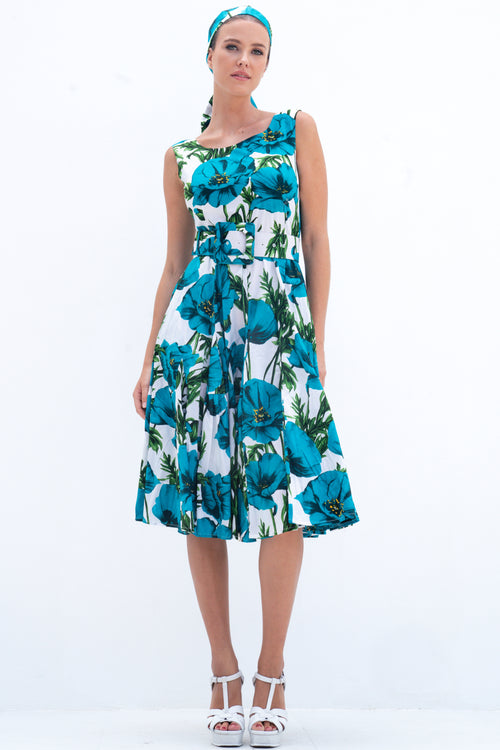 Birdy Dress #2 Crew Neck Sleeveless Cotton Stretch (Poppy Poland Big)