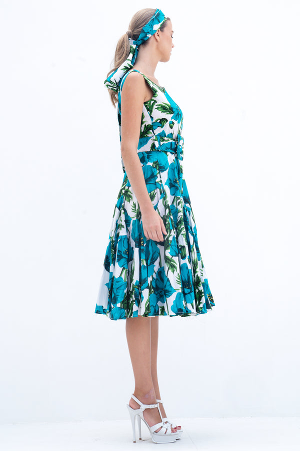 Birdy Dress #2 Crew Neck Sleeveless Cotton Stretch (Poppy Poland Big)