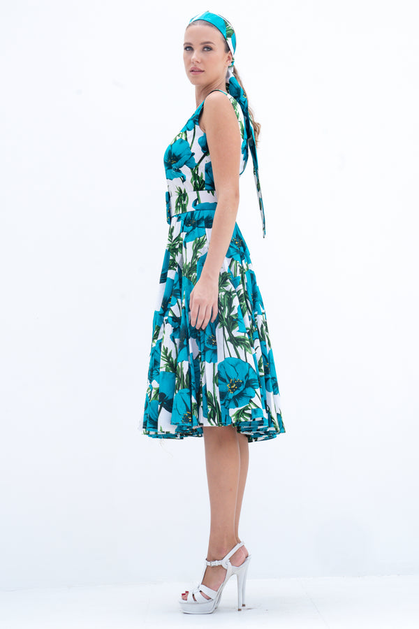 Birdy Dress #2 Crew Neck Sleeveless Cotton Stretch (Poppy Poland Big)