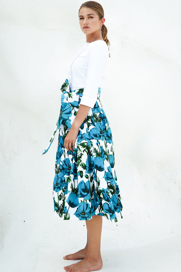 Lana Skirt Midi Length Cotton Stretch (Poppy Poland Big)