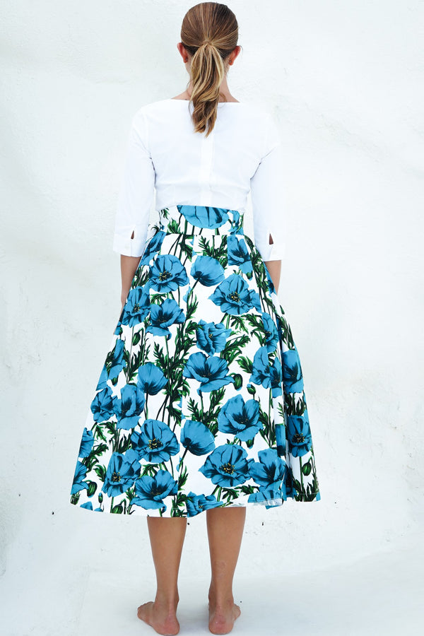 Lana Skirt Midi Length Cotton Stretch (Poppy Poland Big)